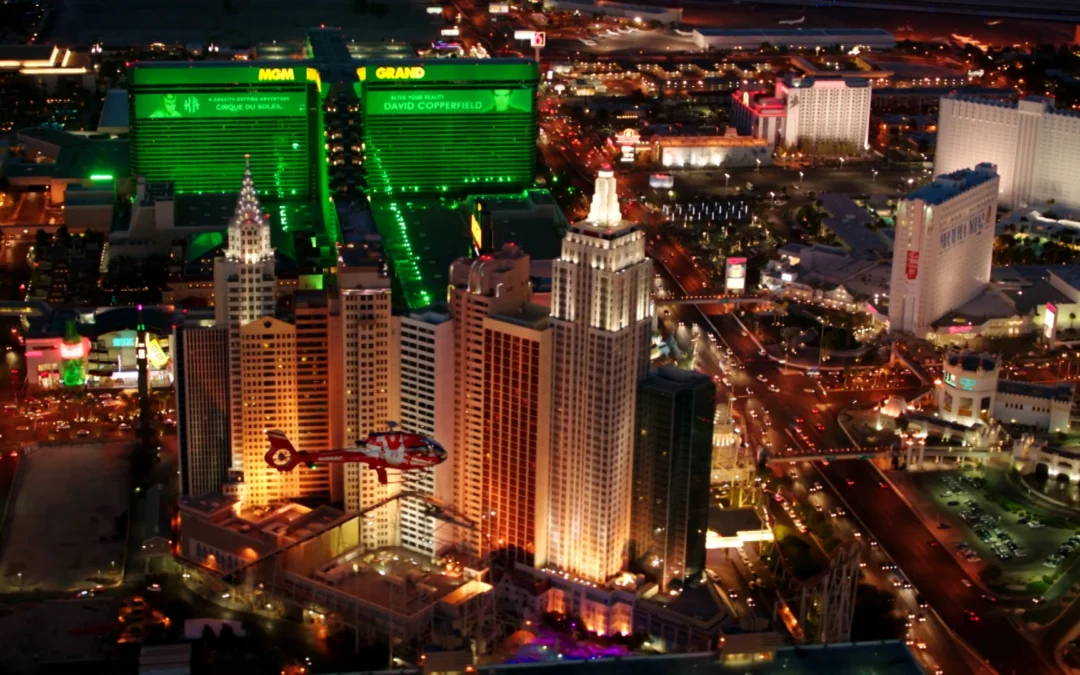 Helicopter Night Tour – Helicopter Flies over Las Vegas Strip South