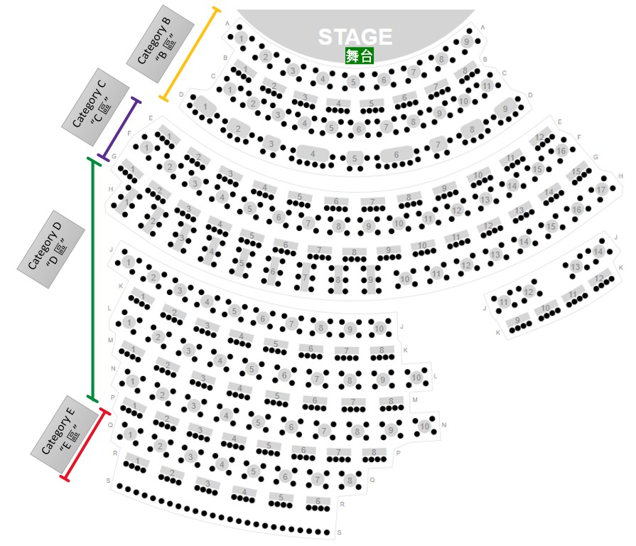 Mapa de assentos de David Copperfield