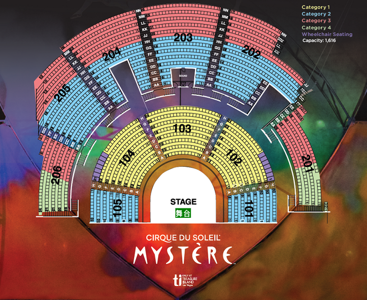 Mystere Seat Map with Categories